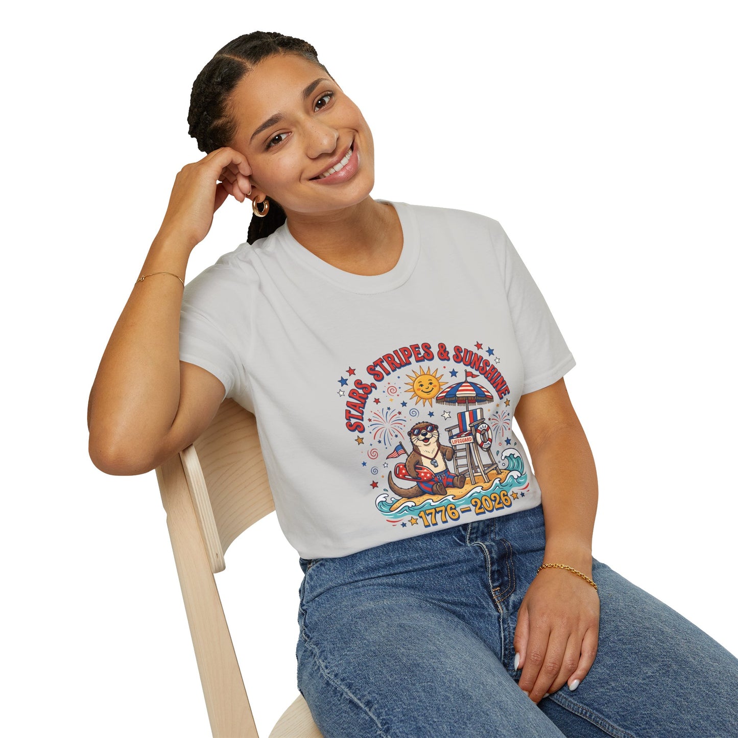 Stars, Stripes & Sunshine T-Shirt — Patriotic 1776–2026 Summer Tee, 4th of July Shirt