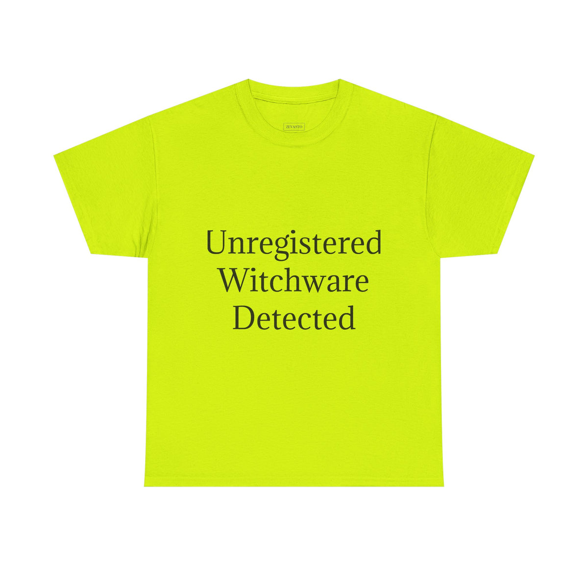 Unisex Heavy Cotton Tee - Unregistered Witchware Detected, Witchy Apparel, Halloween Tee