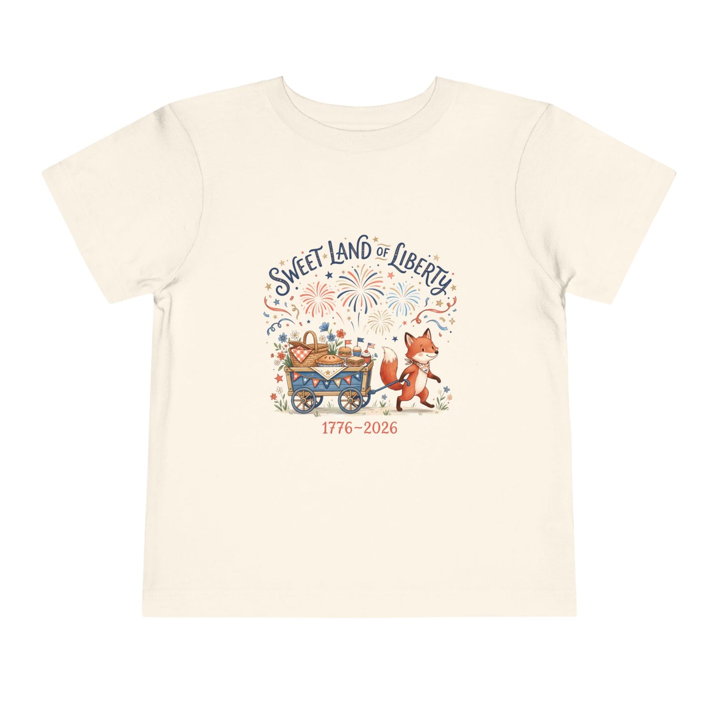 Toddler Tee — "Sweet Land of Liberty" 1776–2026 Patriotic Shirt for Kids, 4th of July Tee