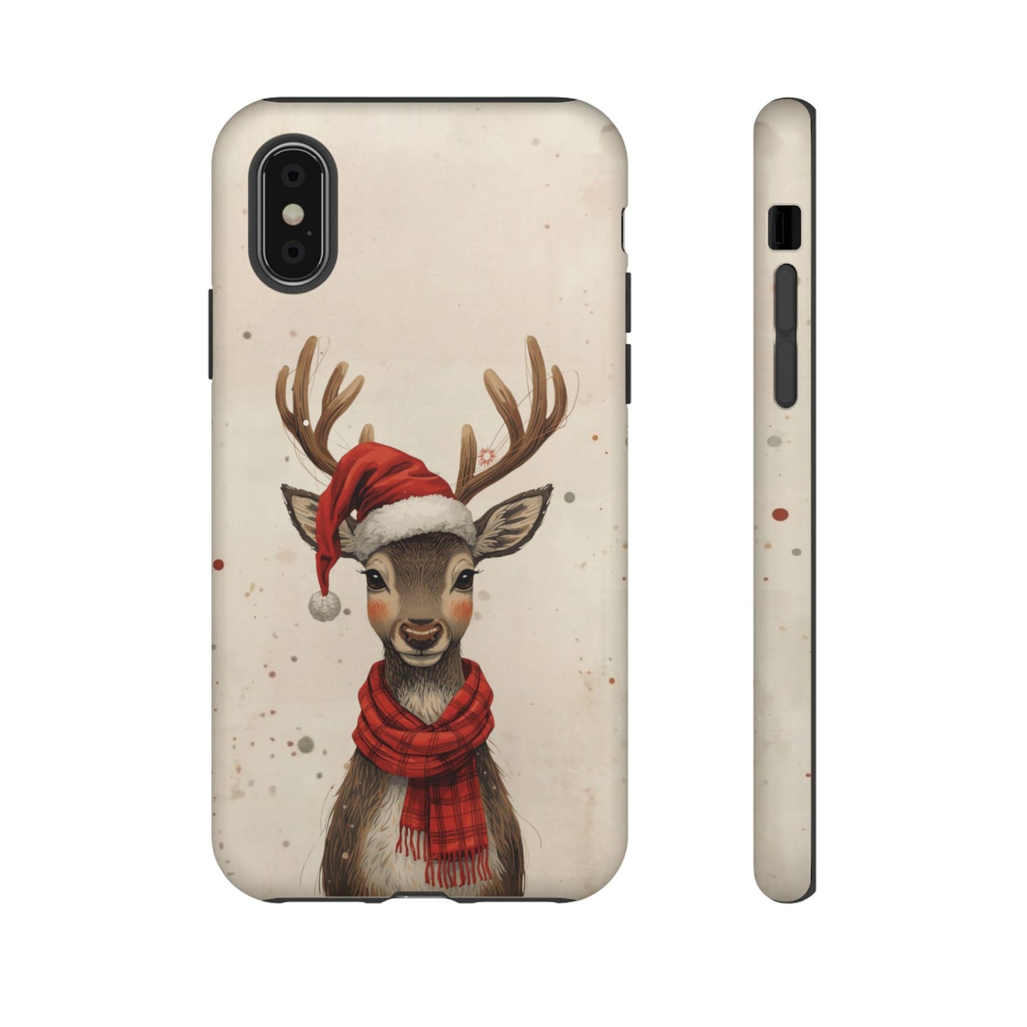 Christmas Reindeer Phone Case, Dual Layer Phone Case for Iphone 17, 16, 15, 14, 13, 12, 11
