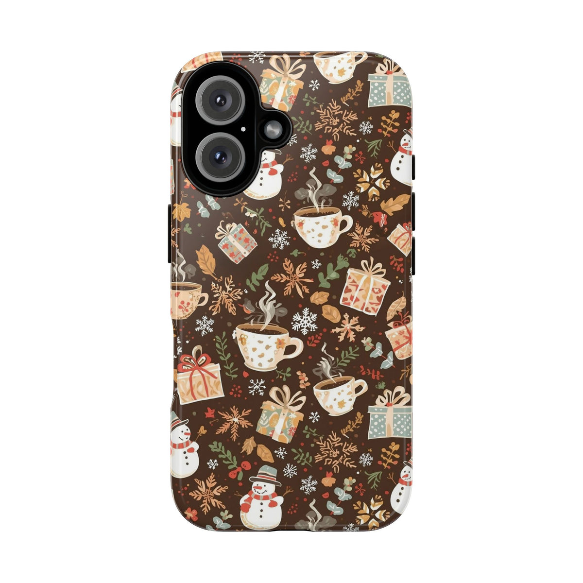 Christmas Phone Case, Winter Holiday Phone Case with Snowmen and Gifts Design for Iphone & Samsung