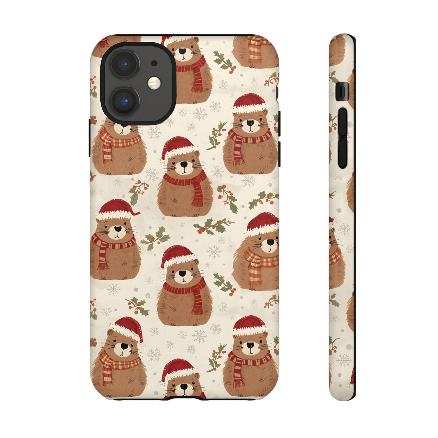 Christmas Phone Case, Cute Capybara Phone Case for Iphone 17, 16, 15, 14, 13, 12, 11 & Samsung