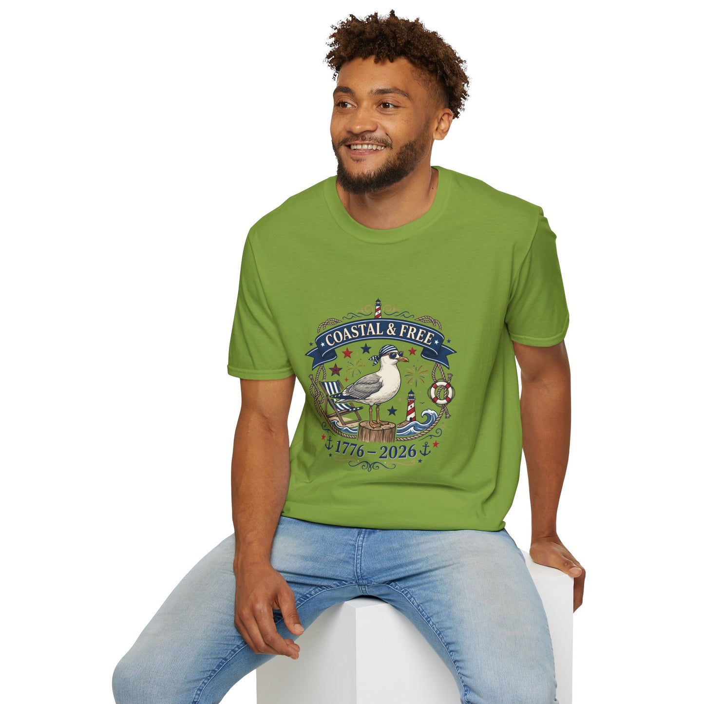Coastal & Free Seagull T-Shirt — Patriotic 4th of July Tee