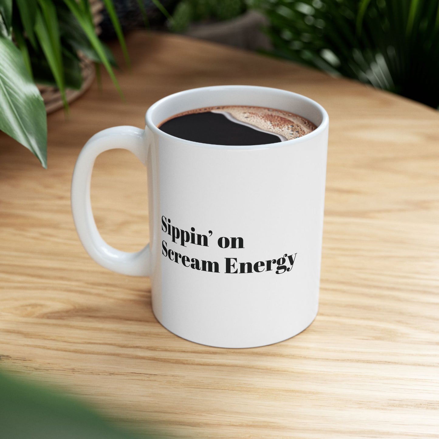 Sippin on Scream Energy-Ceramic Coffee Mug, Halloween Gift