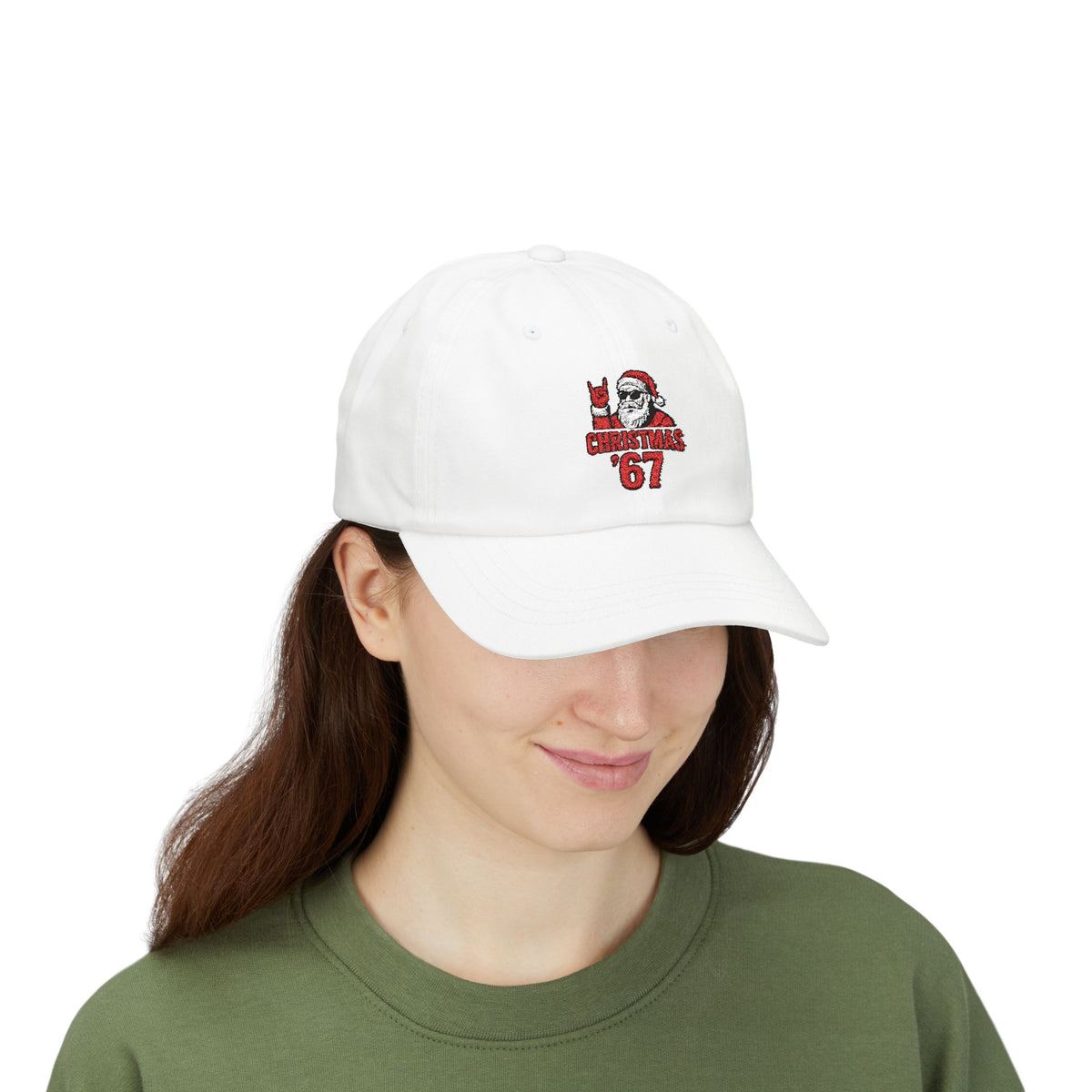 Christmas Cap — Retro Santa 'Christmas '67' Embroidered Holiday Hat