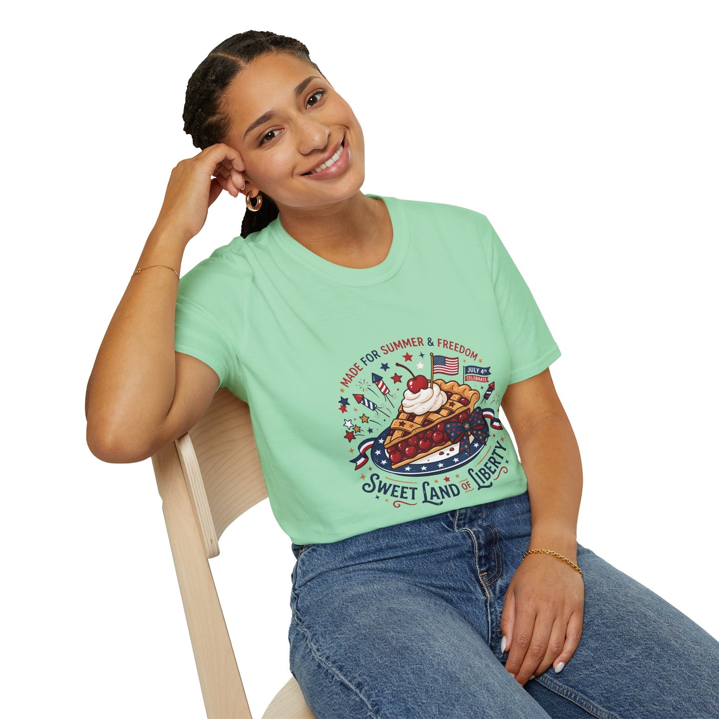 Sweet Land of Liberty Pie T-Shirt — Patriotic 4th of July Dessert Graphic Tee