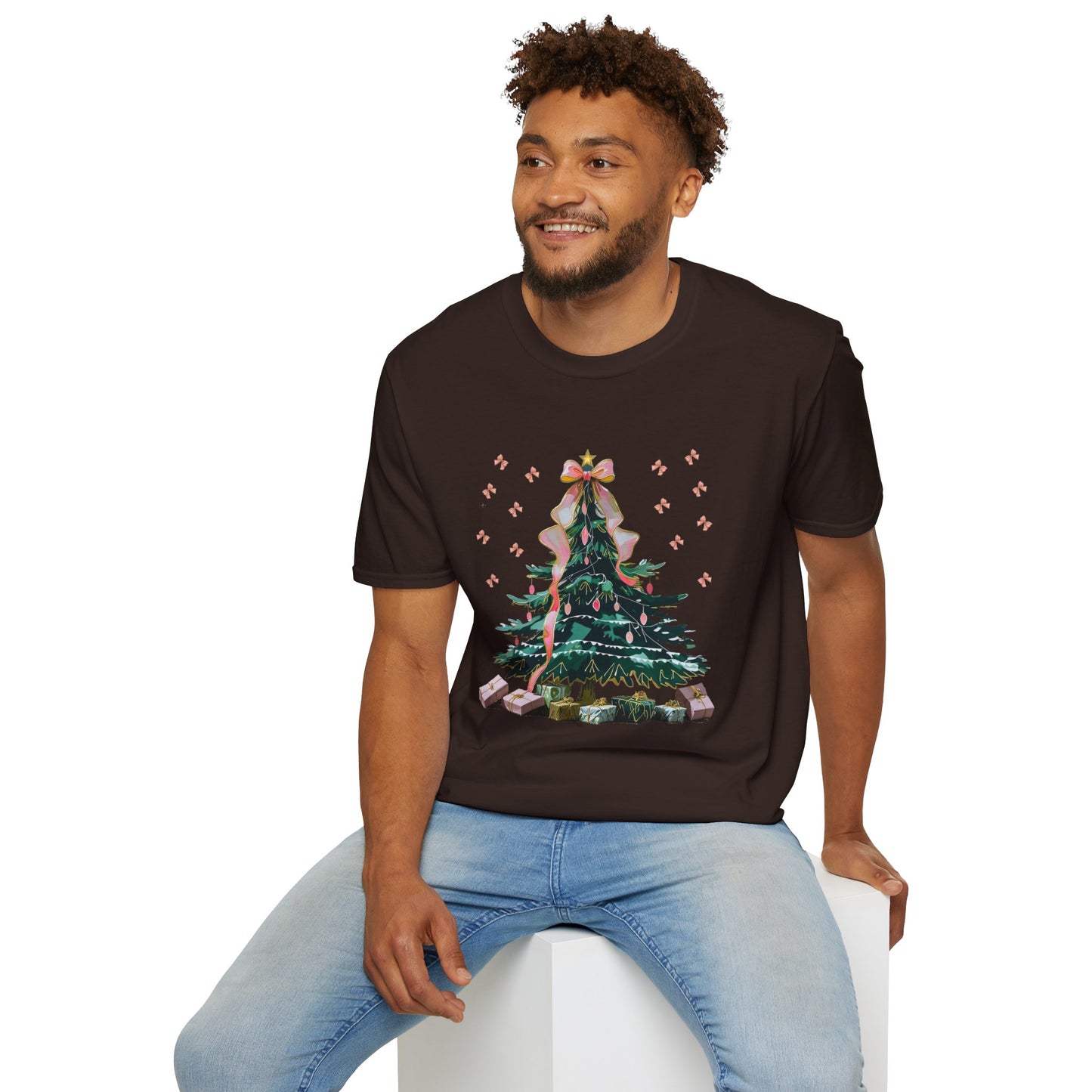 Christmas Tree Unisex Softstyle T-Shirt | Holiday Outfit, Festive Apparel