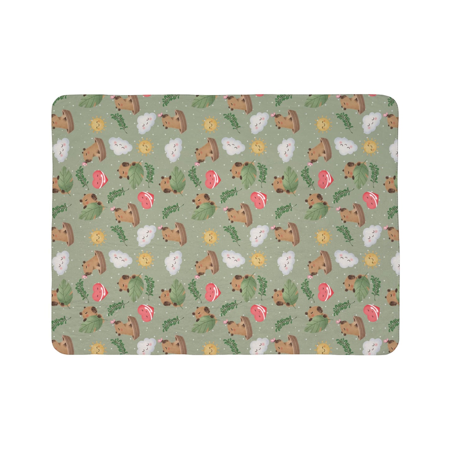 Cute Woodland Animals Sherpa Blanket – Cozy Fleece Throw