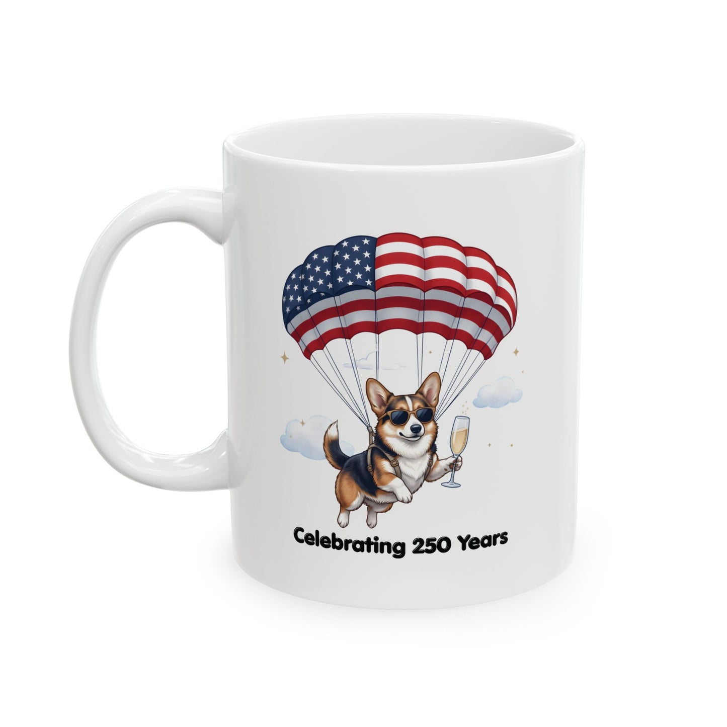 Patriotic Corgi Ceramic Mug