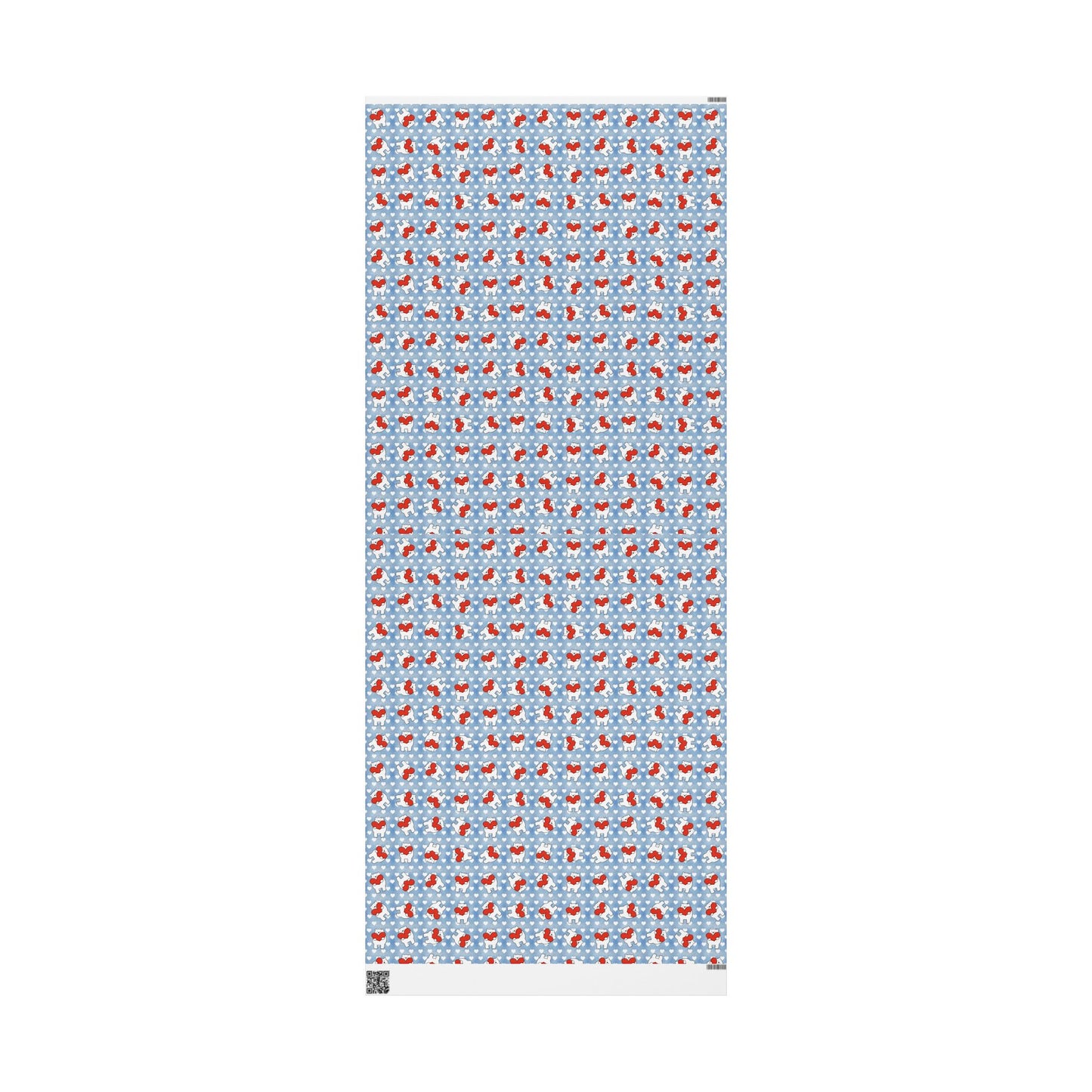 Valentine's Day Wrapping Paper — Cute Polar Bear Holding Heart Pattern (Valentine’s/Gift Wrap)