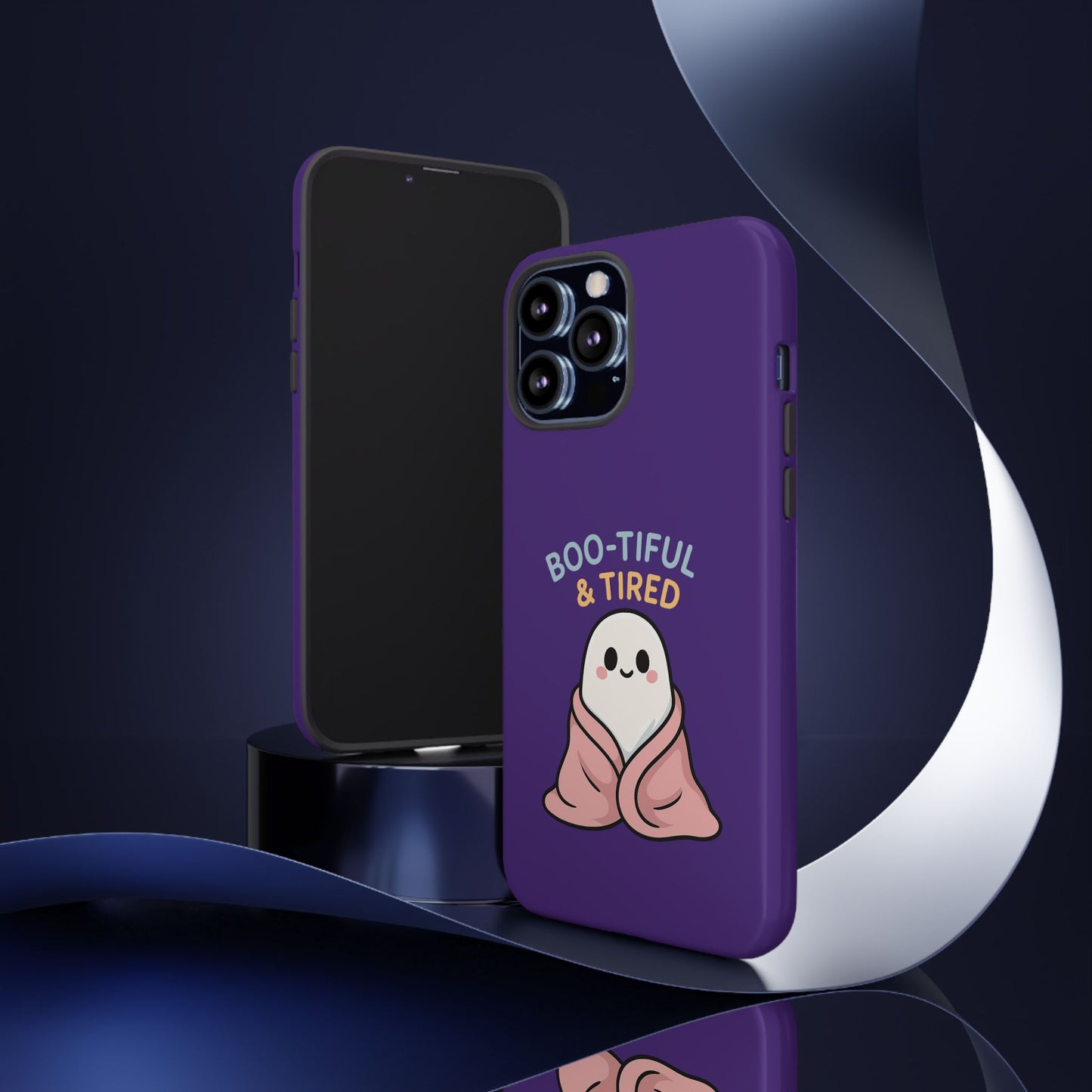 Boo-Tiful & Tired Phone Case, Halloween-Themed Design