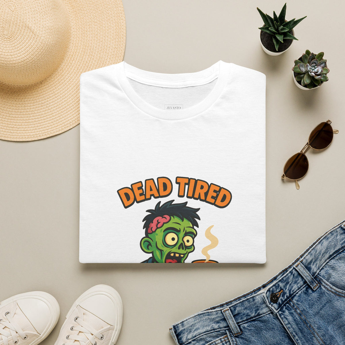 Dead Tired Zombie T-Shirt, Gifts for Halloween