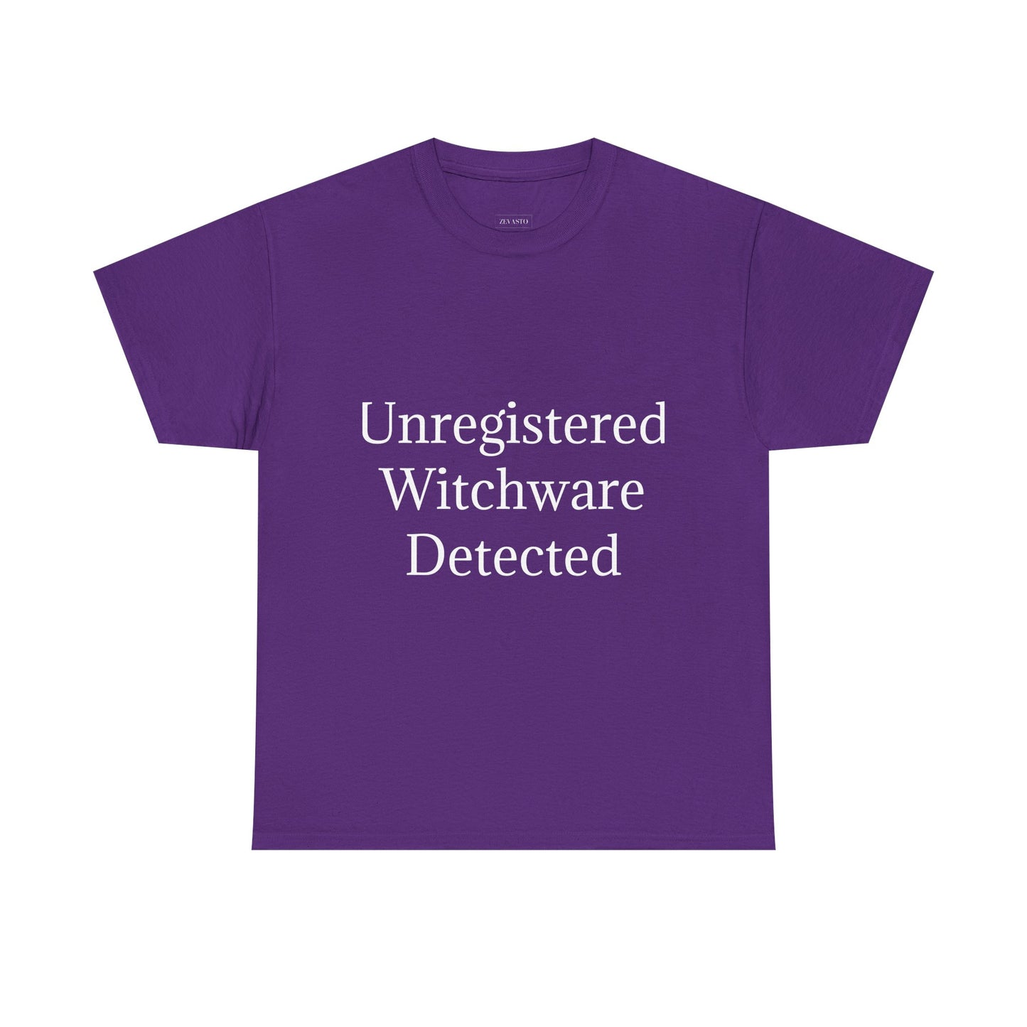 Unisex Heavy Cotton Tee - Unregistered Witchware Detected, Witchy Apparel, Halloween Tee