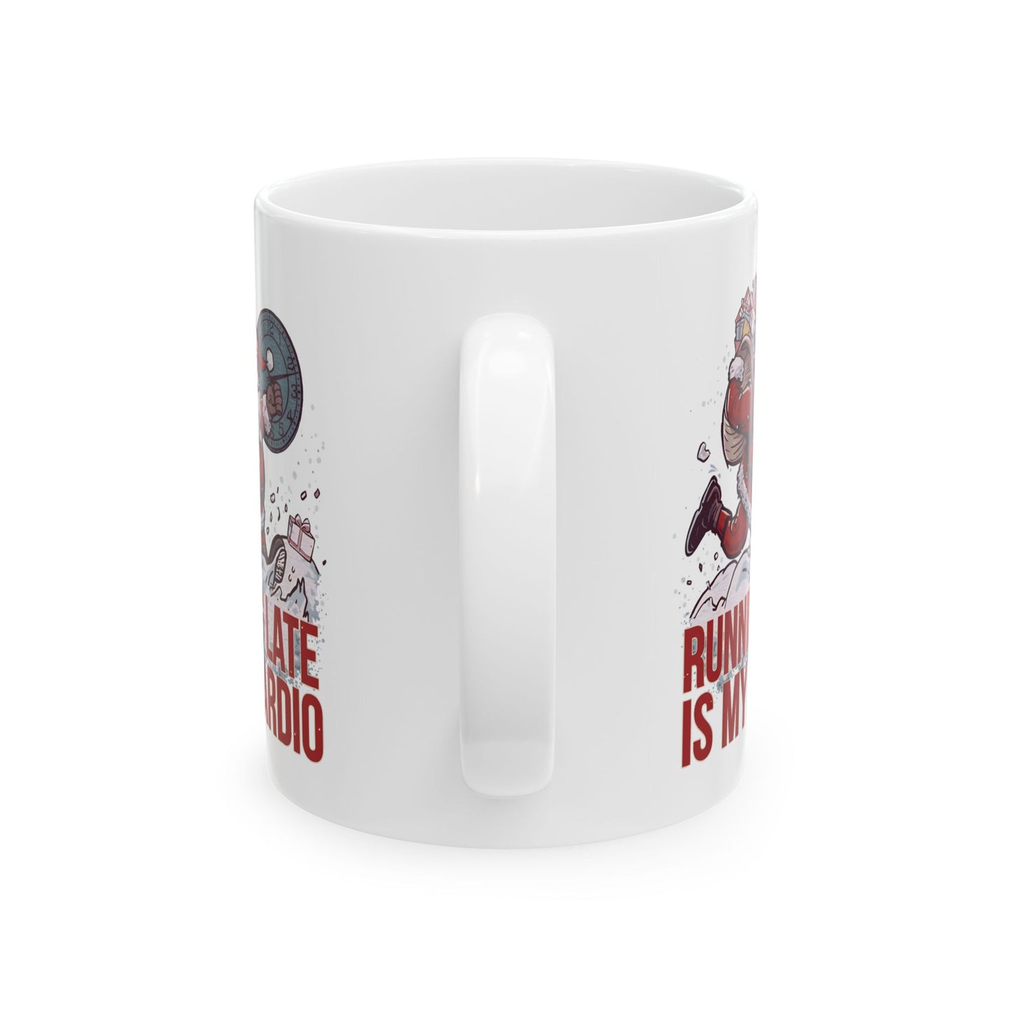 Running Late Is My Cardio, Funny Christmas Ceramic Mug, Gift for Fitness Enthusiasts
