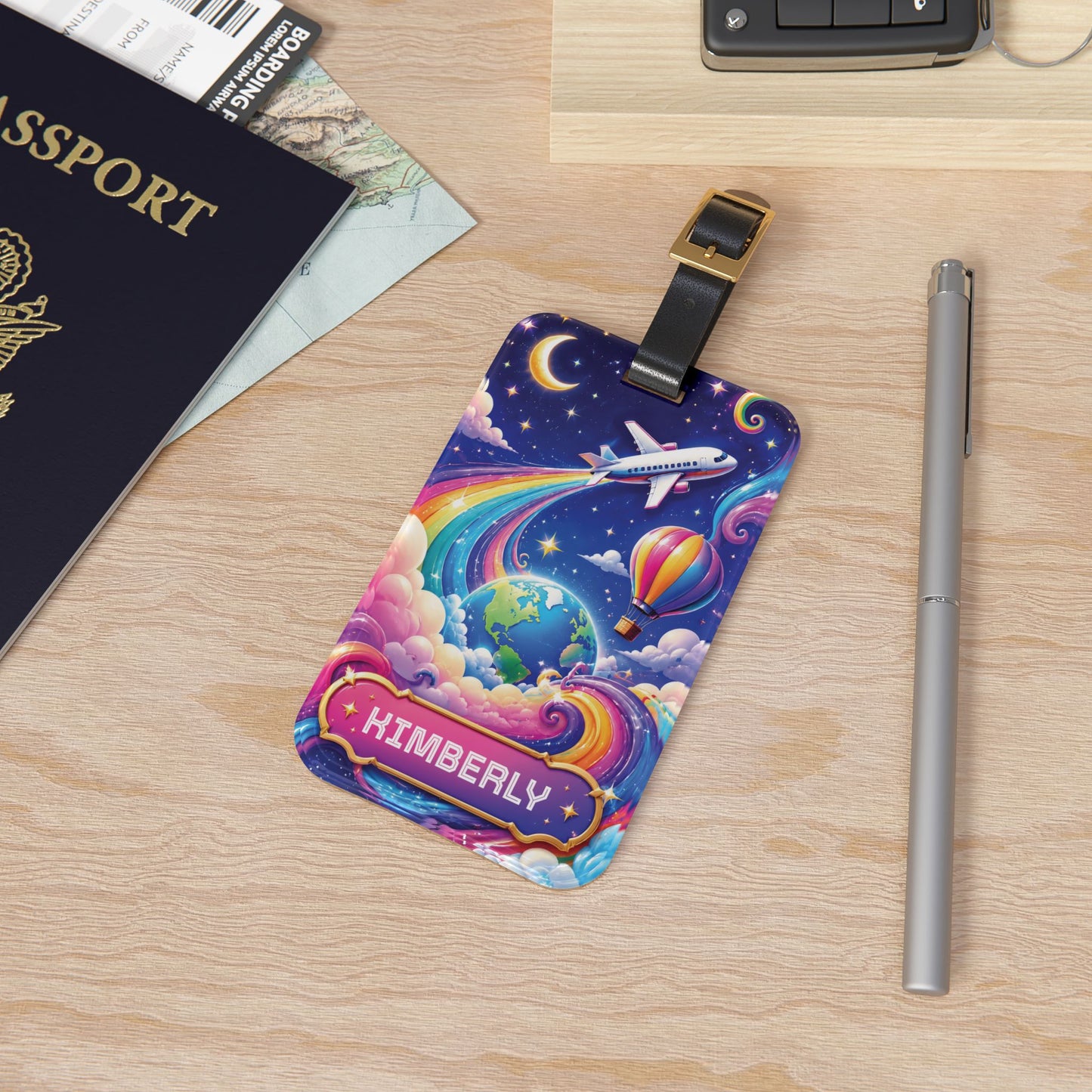 Personalized Luggage Tag — Custom Name Travel ID, Dreamy Night Sky Luggage ID