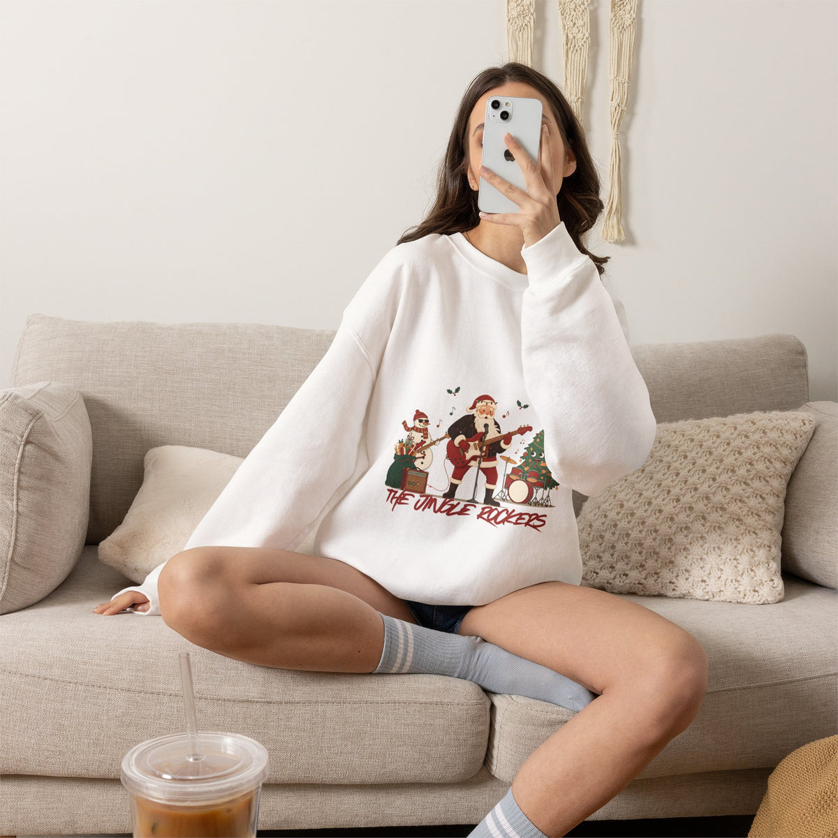 Funny Christmas Sweatshirt – "The Jingle Rockers" Holiday Band Crewneck