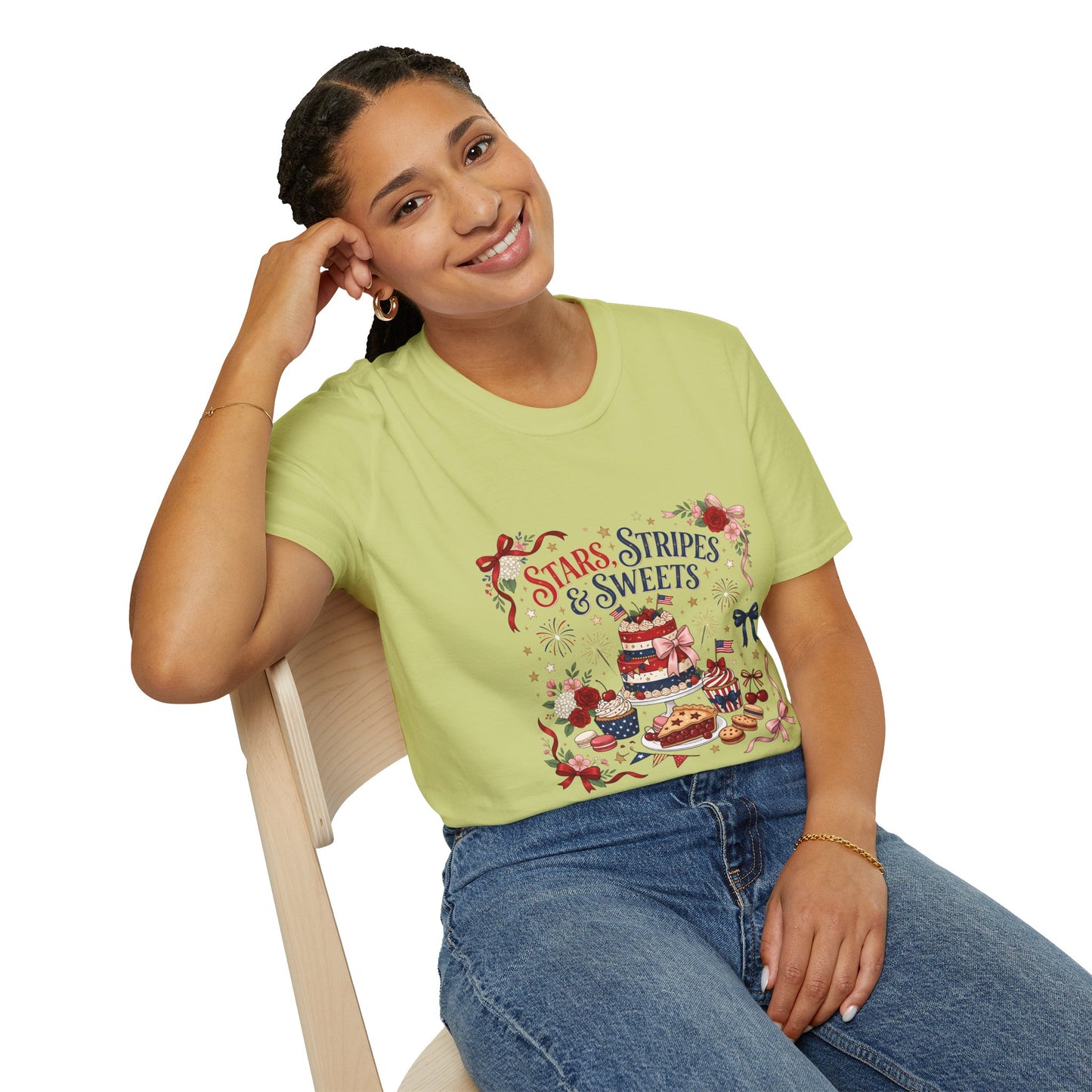 Stars, Stripes & Sweets T-Shirt — Patriotic 4th of July Dessert Graphic Tee