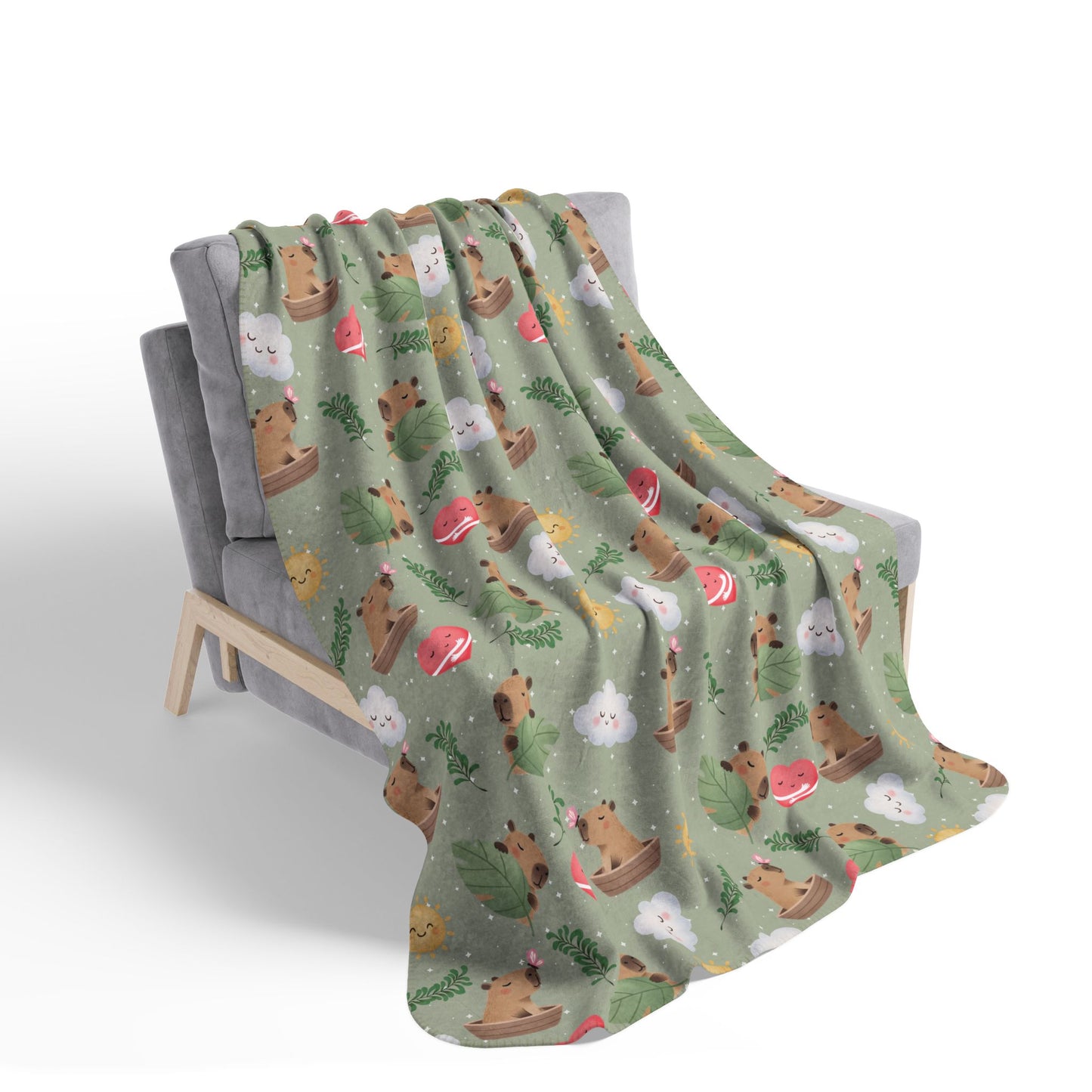 Cute Woodland Animals Sherpa Blanket – Cozy Fleece Throw