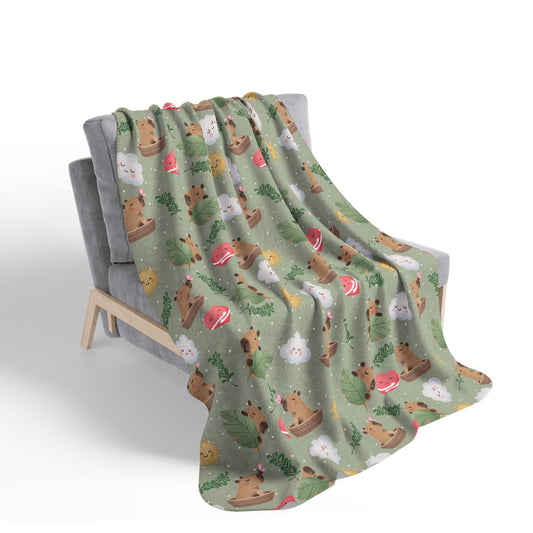 Cute Woodland Animals Sherpa Blanket – Cozy Fleece Throw