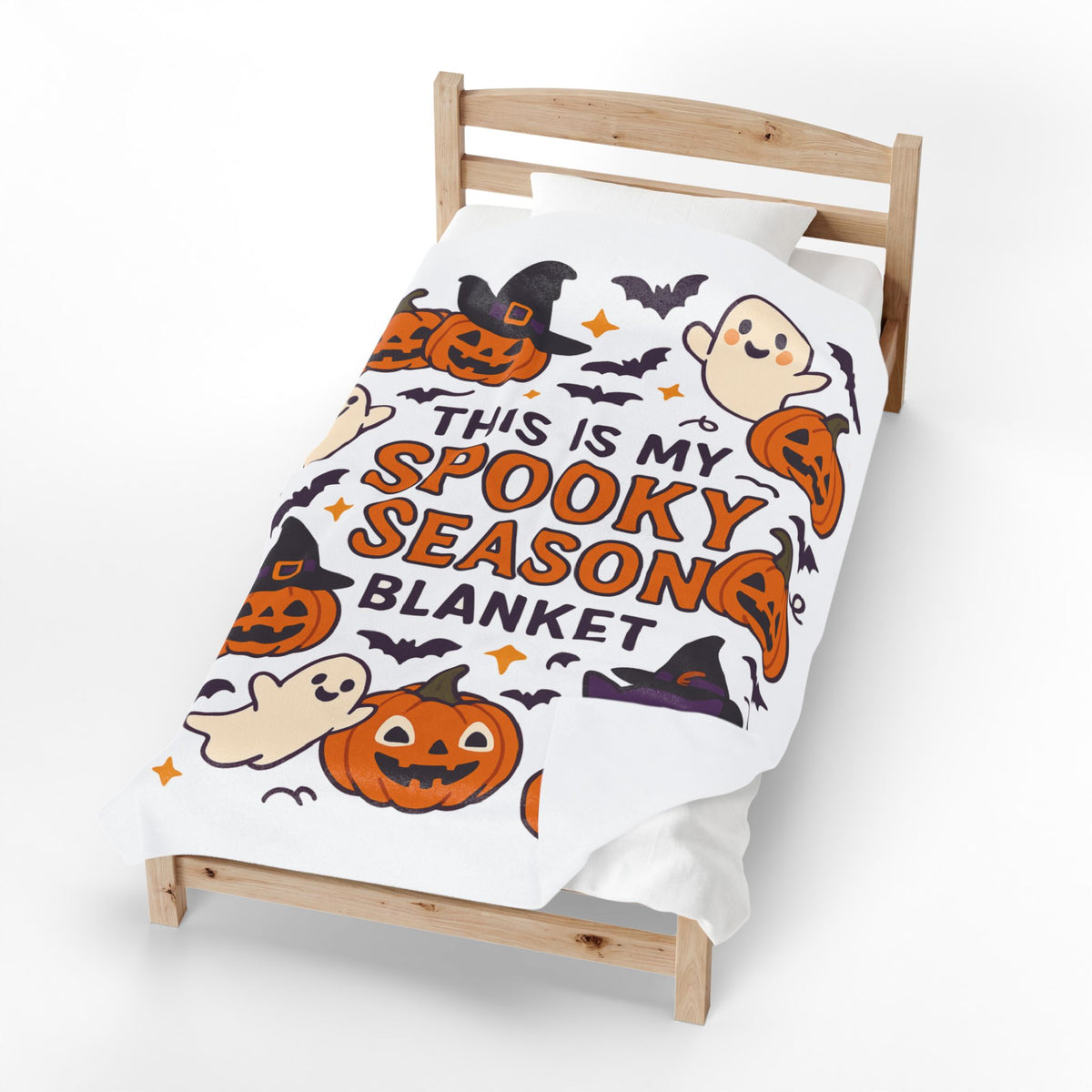 Halloween Themed Velveteen Plush Blanket, Cozy-Spooky Blanket
