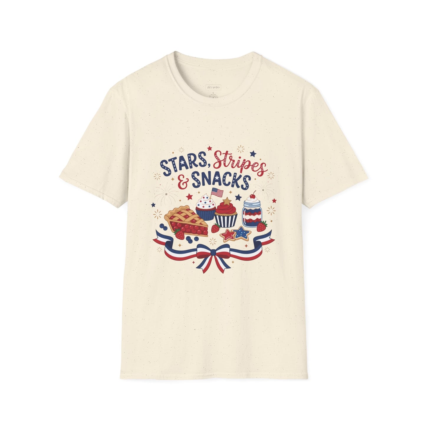 Stars, Stripes & Snacks T-Shirt — 4th of July Patriotic Dessert Tee