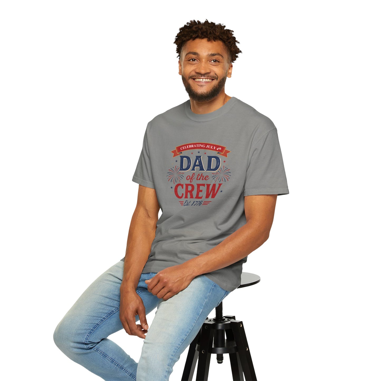 Dad of the Crew T-Shirt — Patriotic 4th of July Tee, Independence Day Shirt