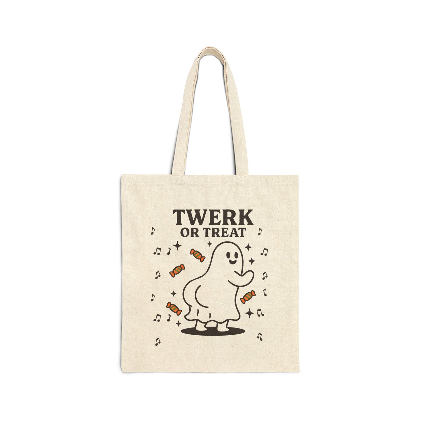 Funny Halloween Cotton Canvas Tote Bag - Twerk or Treat, Gift Bag