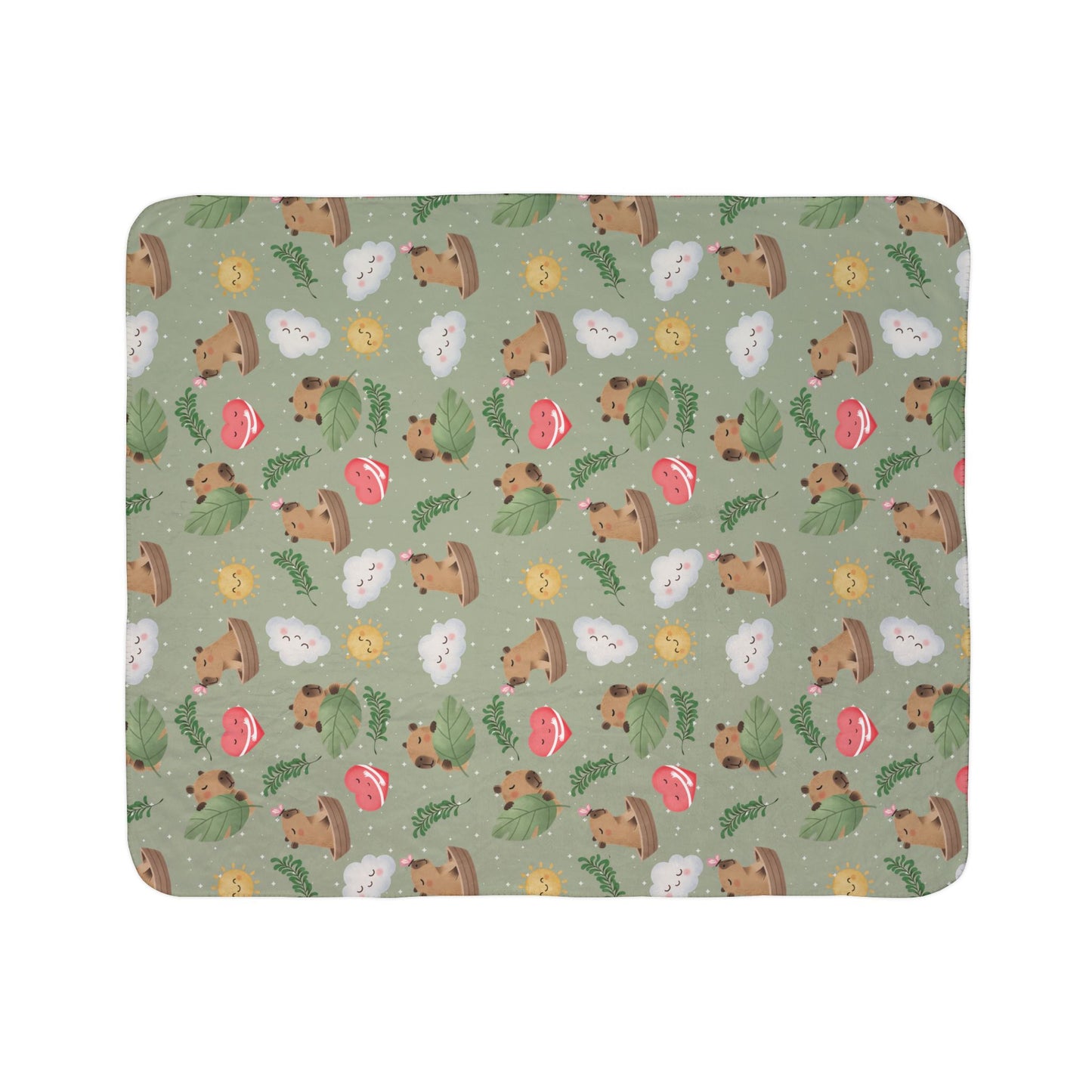 Cute Woodland Animals Sherpa Blanket – Cozy Fleece Throw