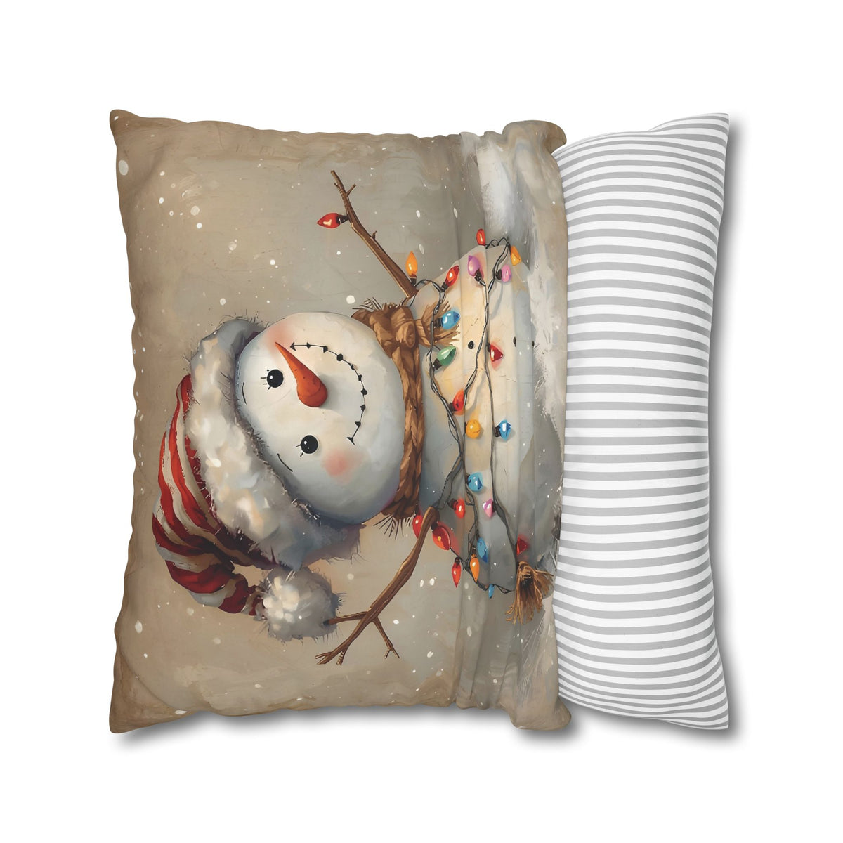 Festive Snowman Throw Pillowcase — Vintage Christmas Decorative Cushion Cover