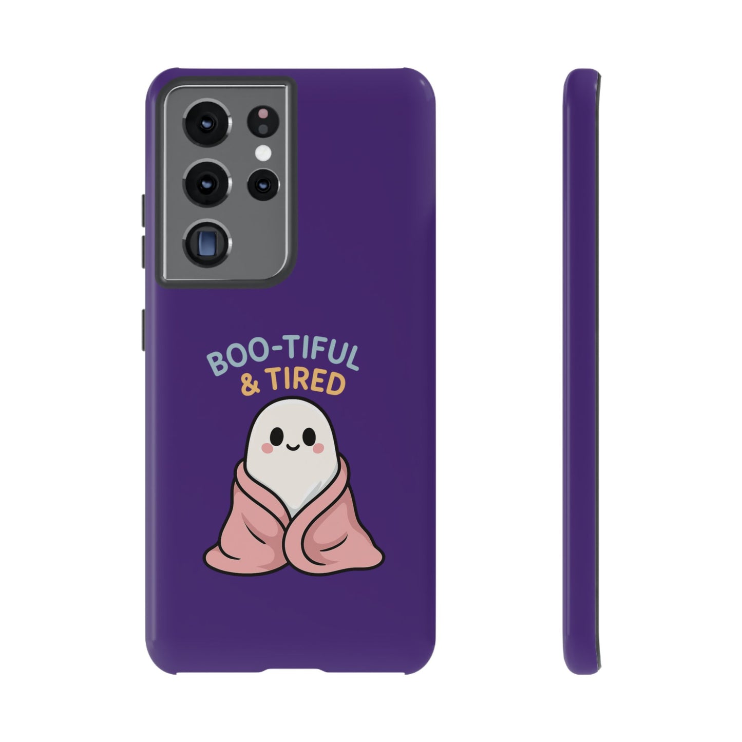 Boo-Tiful & Tired Phone Case, Halloween-Themed Design
