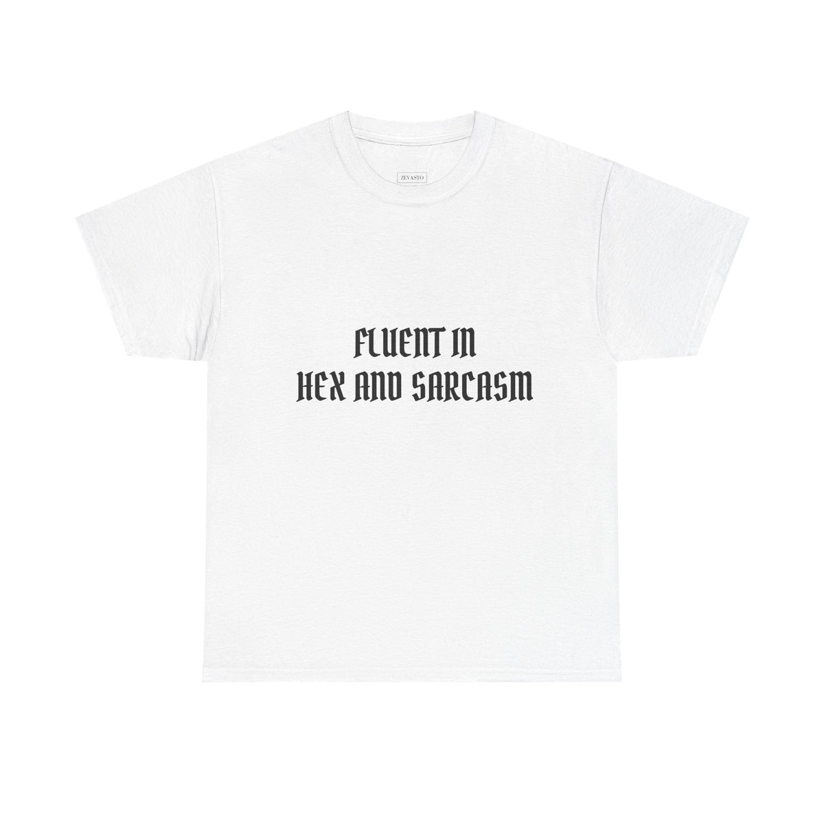 Fluent in Hex and Sarcasm Unisex Heavy Cotton Tee, Perfect for Geeky Humor Lovers, Halloween Apparel