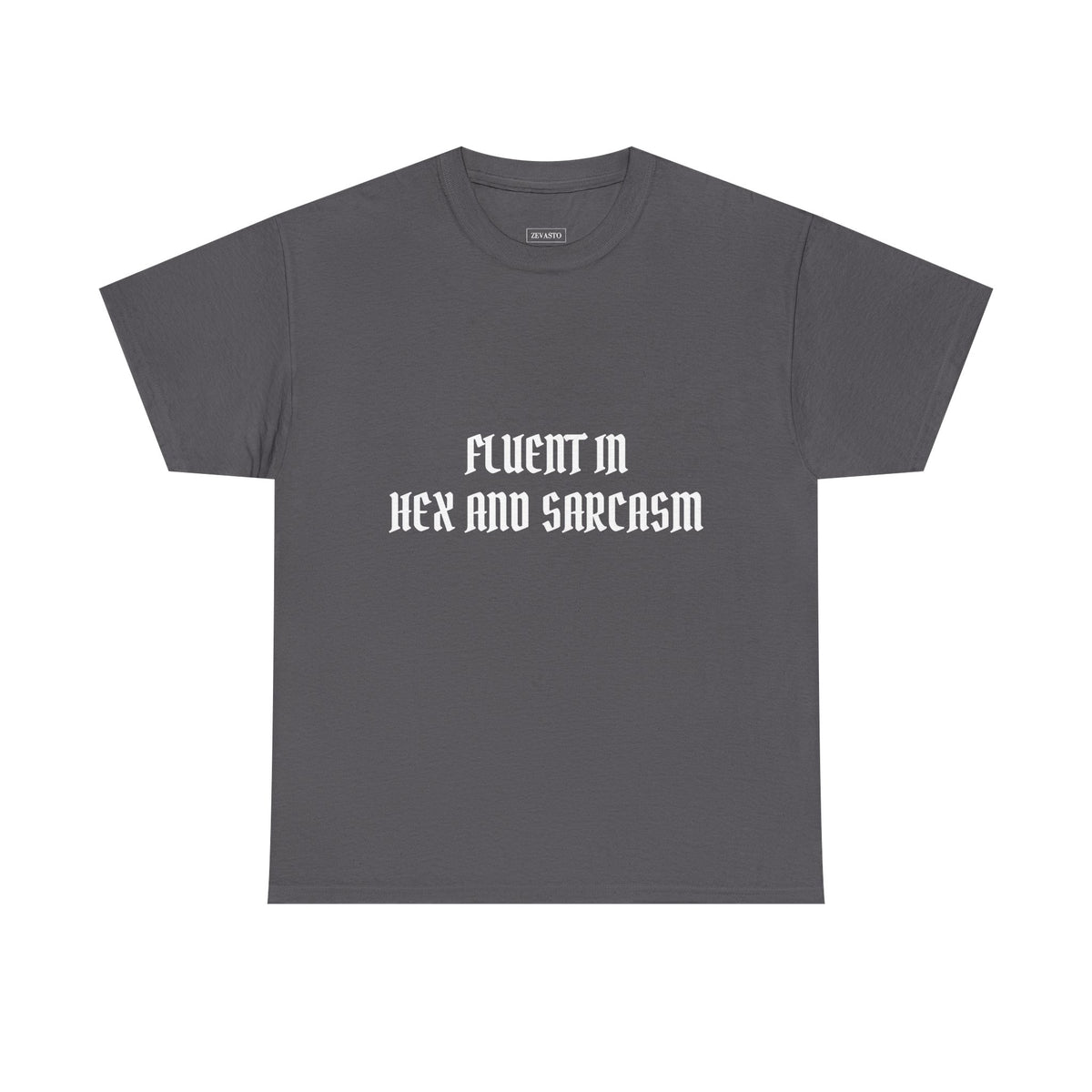 Fluent in Hex and Sarcasm Unisex Heavy Cotton Tee, Perfect for Geeky Humor Lovers, Halloween Apparel