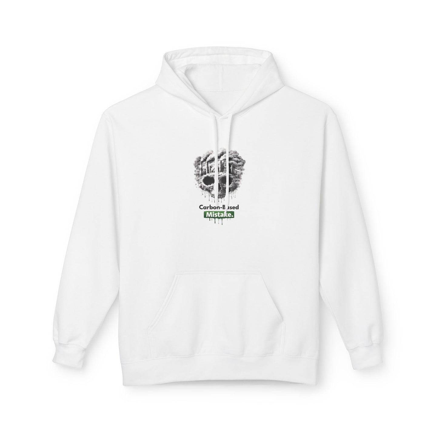 Unisex Hoodie — “Carbon-Based Mistake” Graphic Pullover, Gift for Earth Day, Sarcastic Hoodie