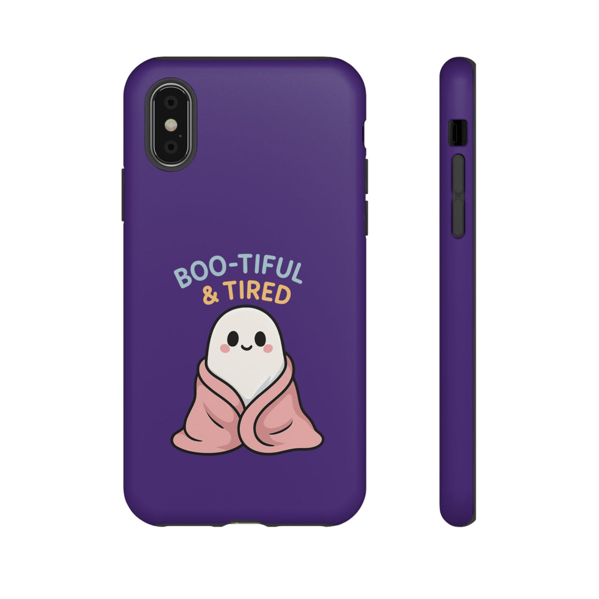 Boo-Tiful & Tired Phone Case, Halloween-Themed Design