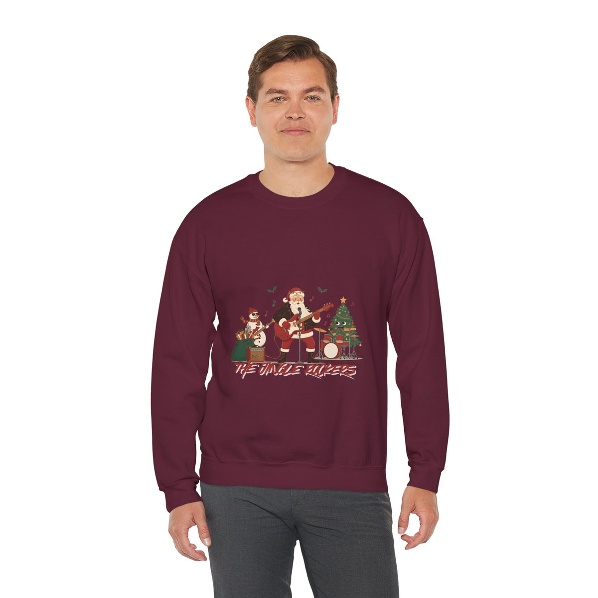 Funny Christmas Sweatshirt – "The Jingle Rockers" Holiday Band Crewneck