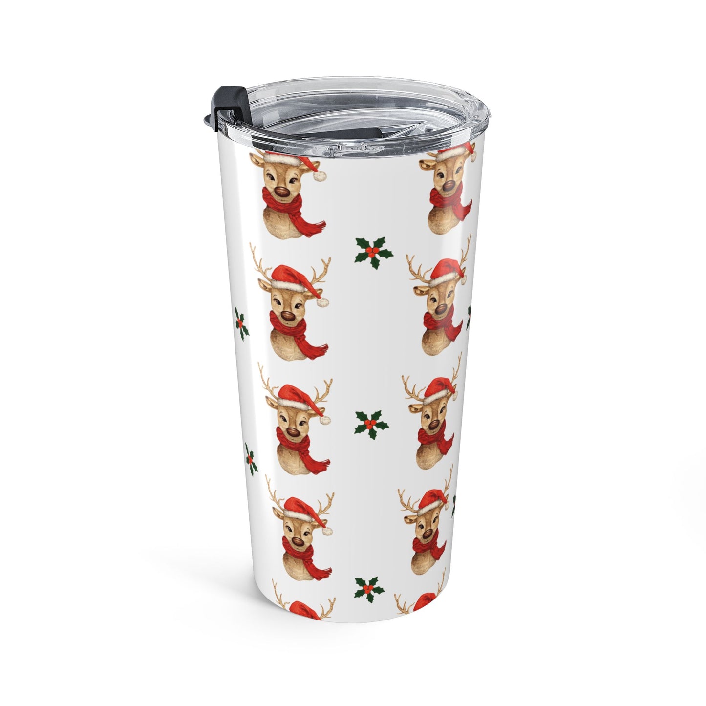 Festive Holiday Tumbler | Reindeer Christmas Drinkware, Gift for Coffee Lovers, Winter Accessories, Holiday Parties, Cute Mug