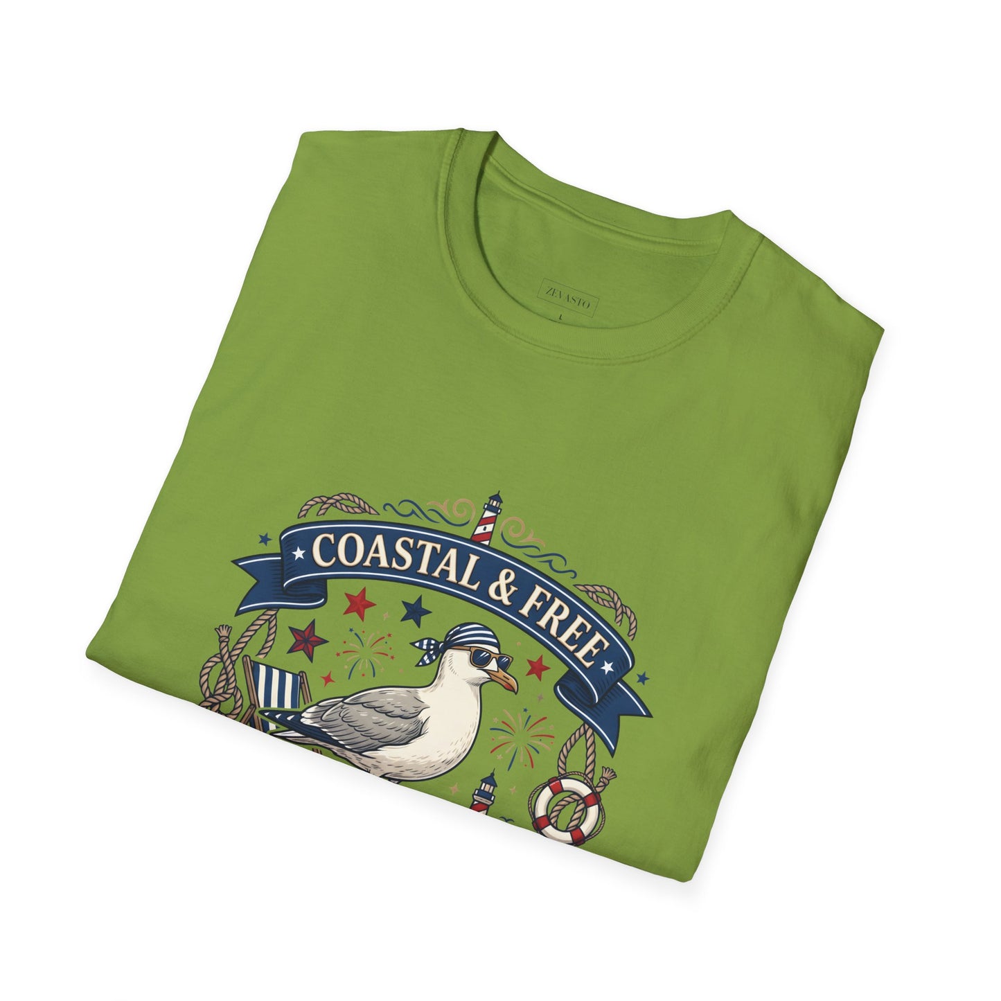 Coastal & Free Seagull T-Shirt — Patriotic 4th of July Tee