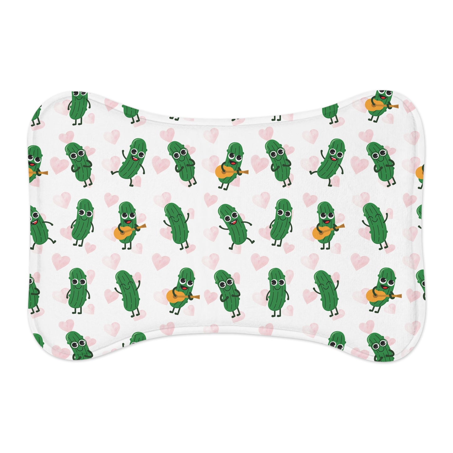 Pickle Pals Pet Feeding Mat — Cute Green Pickle Patterned Bowl Placemat