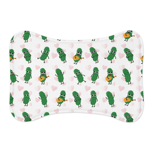 Pickle Pals Pet Feeding Mat — Cute Green Pickle Patterned Bowl Placemat