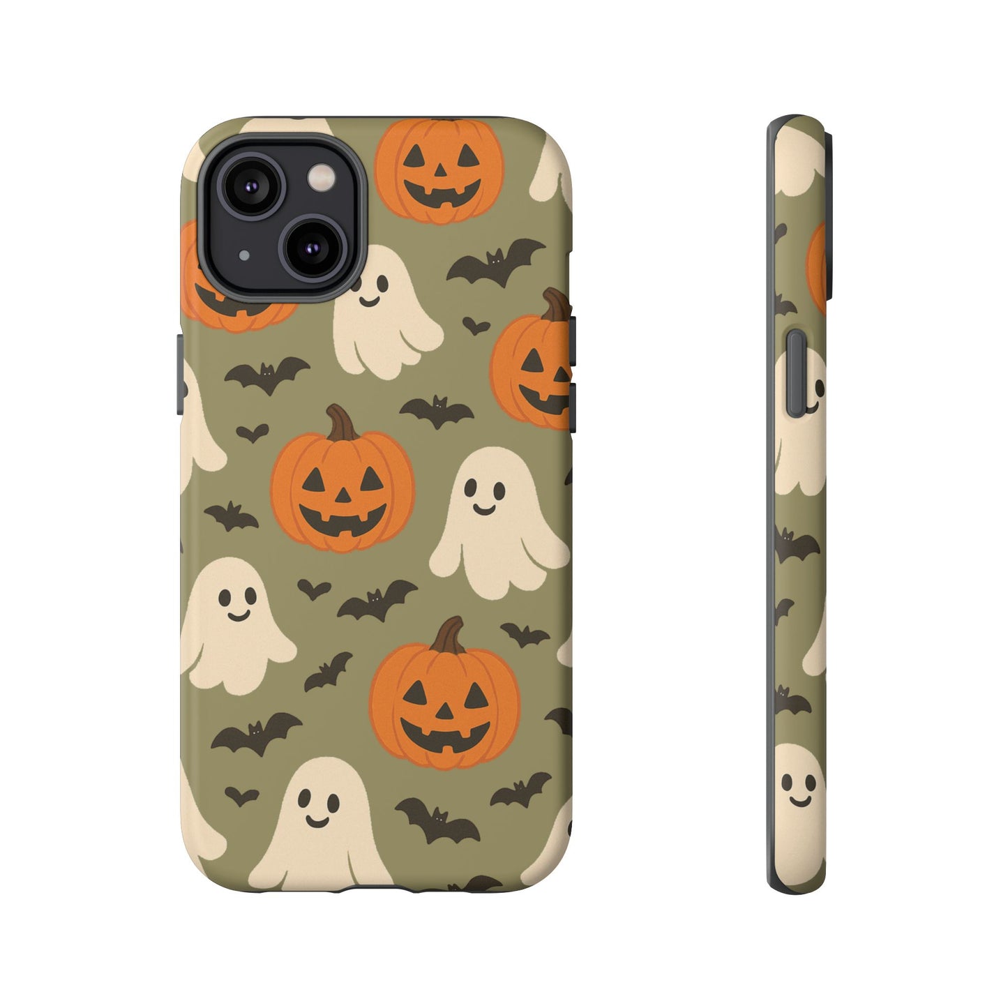Halloween Phone Case with Ghosts and Pumpkins, Cute Fall Phone Cover, Spooky Season Accessory, Halloween Gift