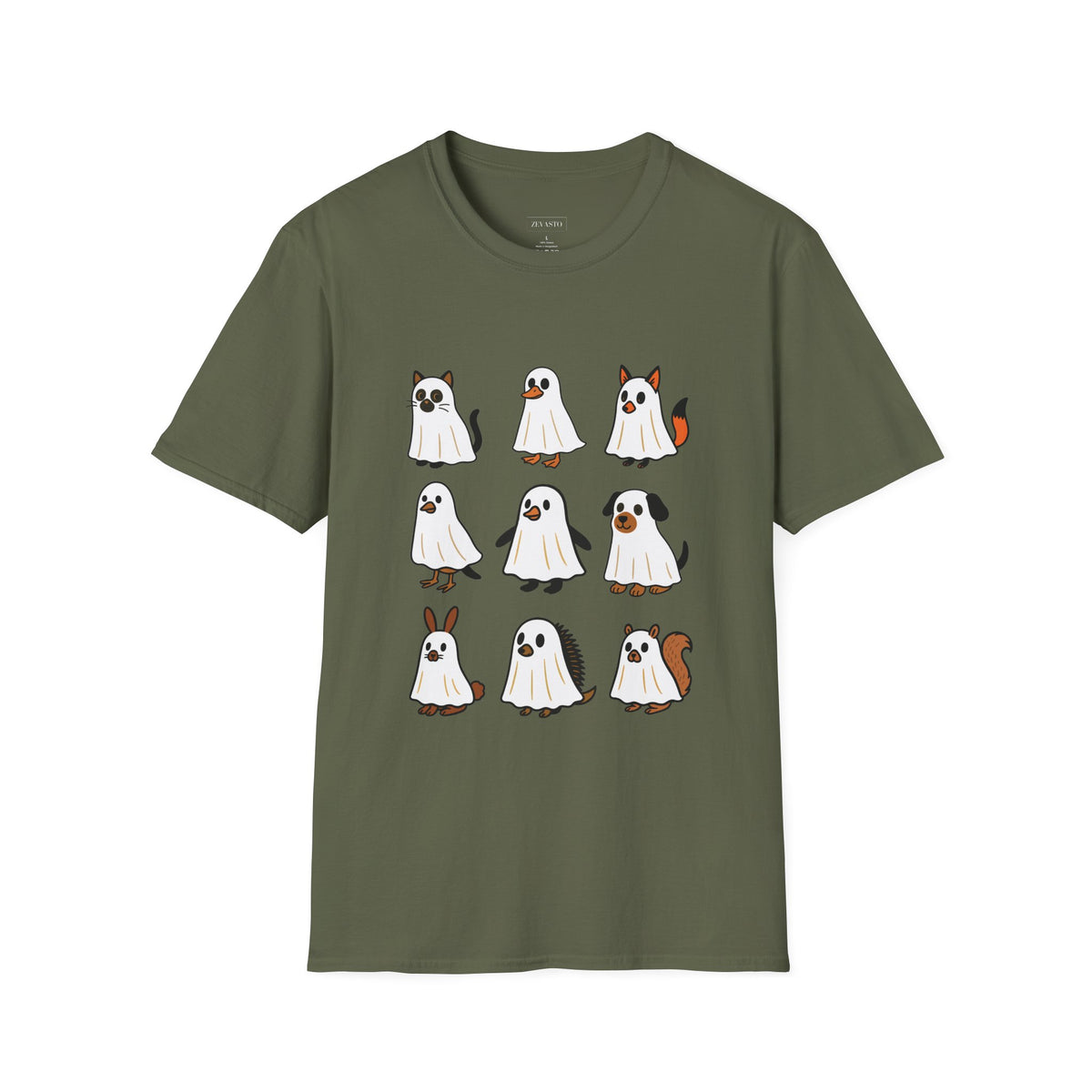 Cute Ghost Cartoon Unisex T-Shirt, Halloween Tee, Pet Lover Gift, Whimsical Shirt, Fun Casual Wear