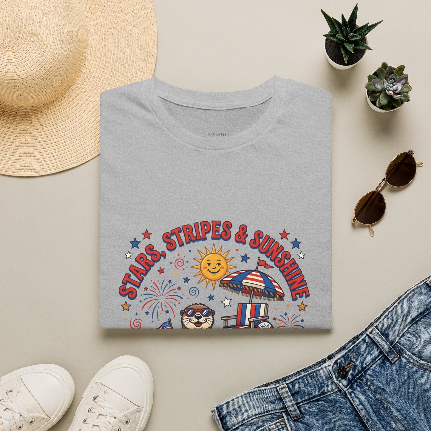 Stars, Stripes & Sunshine T-Shirt — Patriotic 1776–2026 Summer Tee, 4th of July Shirt