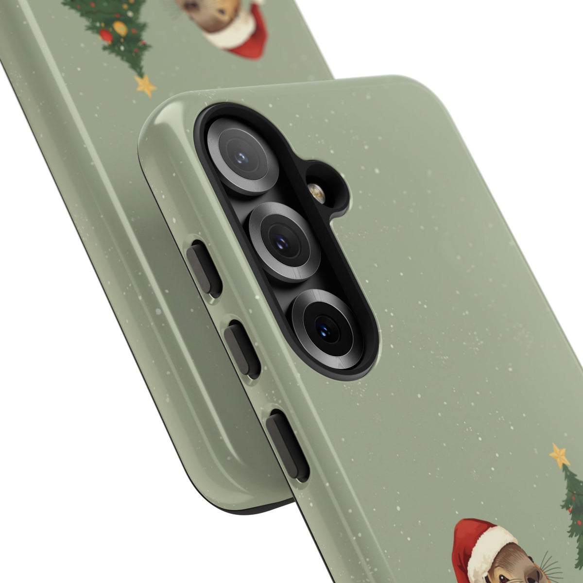 Christmas Phone Case with Capybara Design, Dual Layer Protective Case for Iphone & Samsung