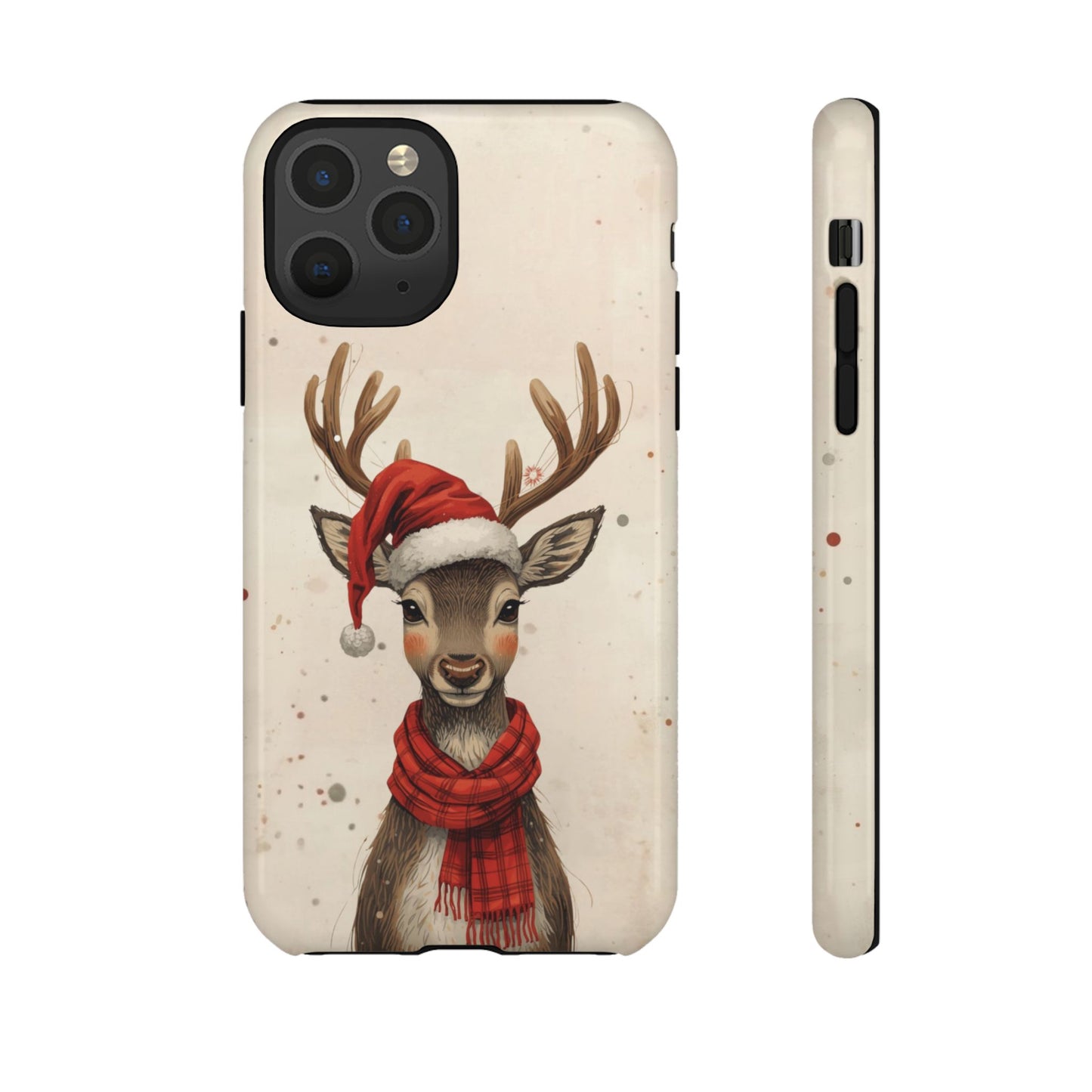 Christmas Reindeer Phone Case, Dual Layer Phone Case for Iphone 17, 16, 15, 14, 13, 12, 11