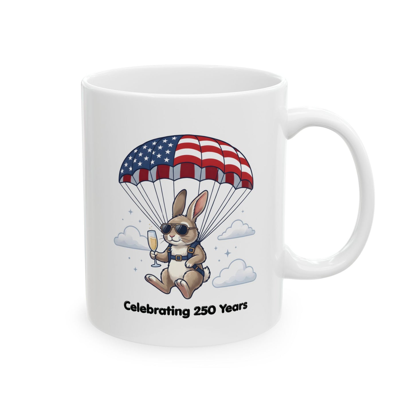 Patriotic Bunny Ceramic Mug