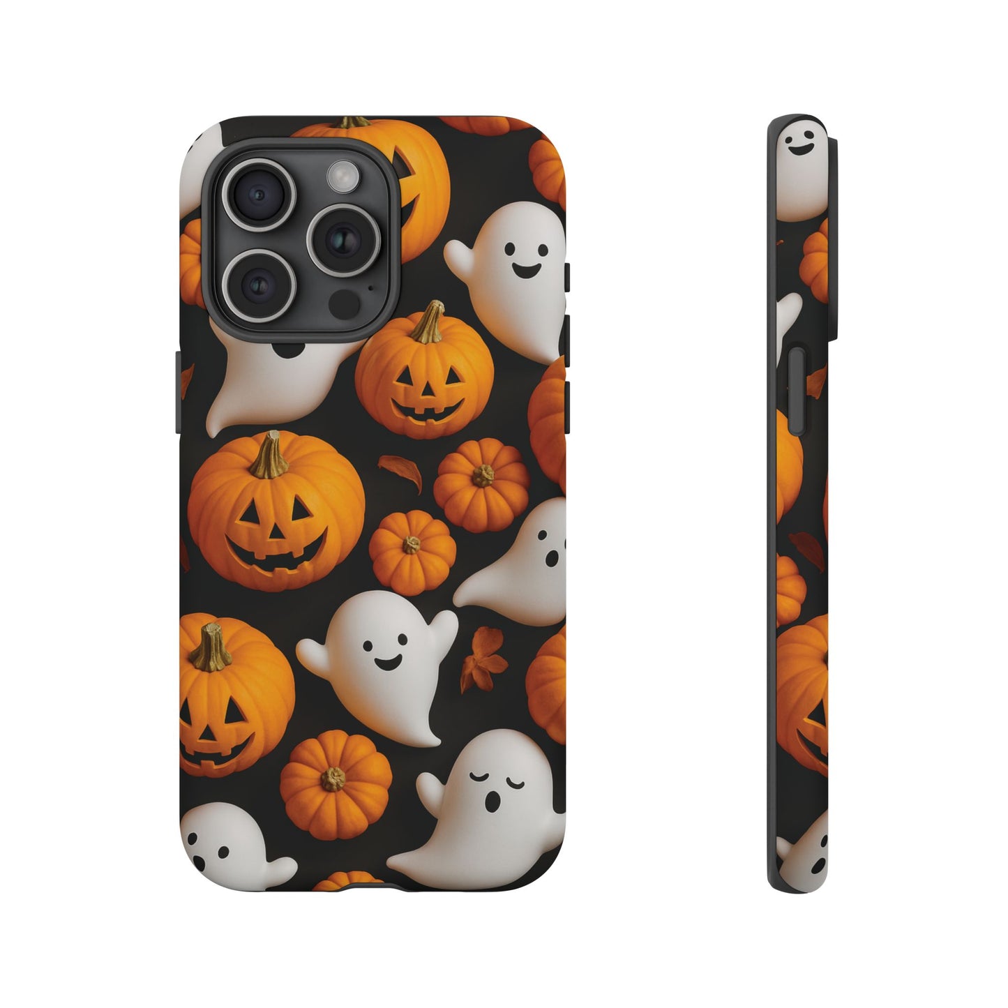 Halloween Phone Case, Spooky Ghosts and Pumpkins Design