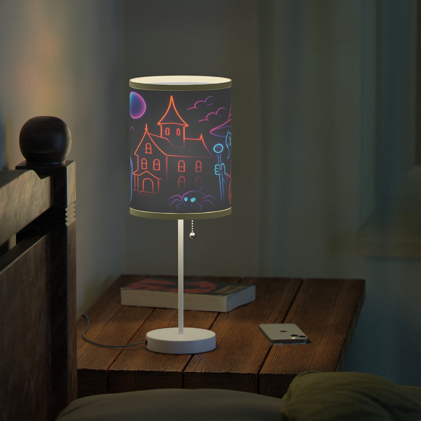 Halloween Themed Table Lamp, Ghosts & Pumpkins Design