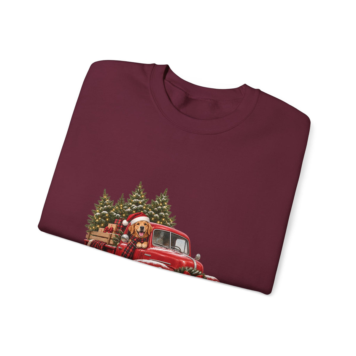Vintage Red Truck Christmas Sweatshirt, Unisex Sweatshirt