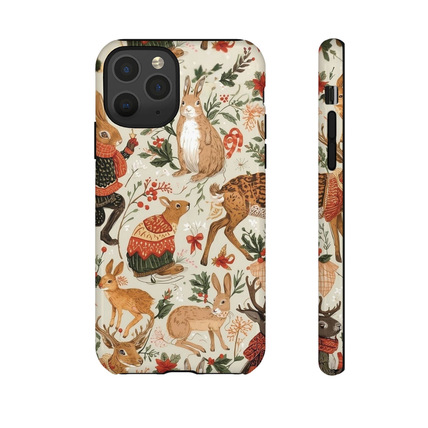 Christmas Phone Case, Animals in Christmas Spirit - Tough and Stylish for Nature Lovers