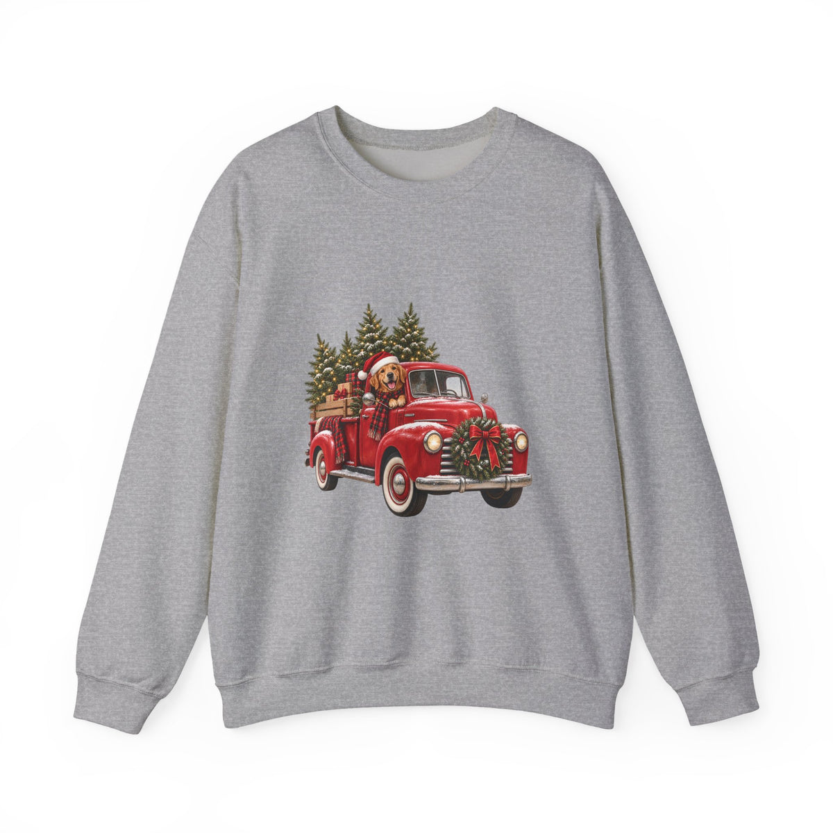 Vintage Red Truck Christmas Sweatshirt, Unisex Sweatshirt